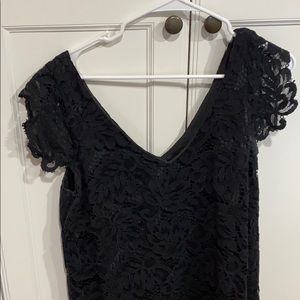 Black lace mini dress